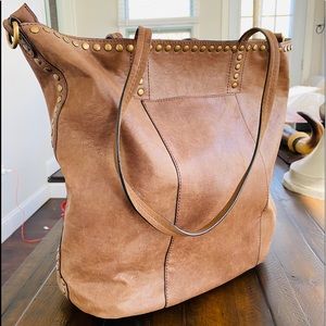 Large Brown Studded Tote